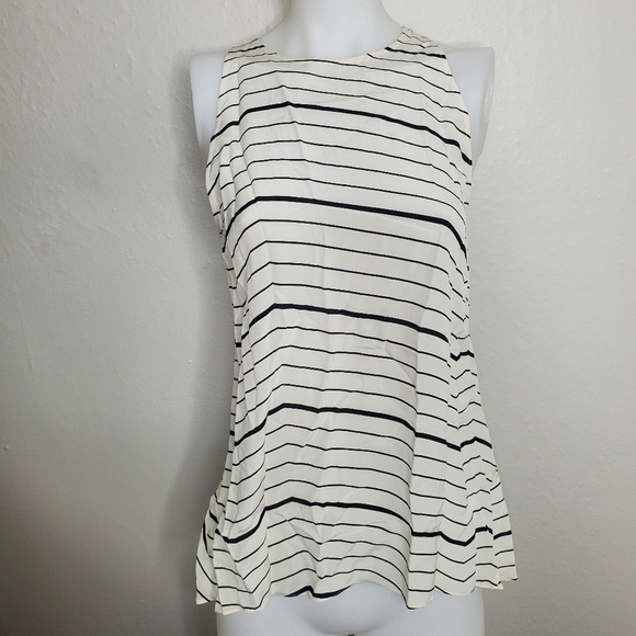 Theory Kalstinn Striped Tank Silk Small - Picture 9 of 9
